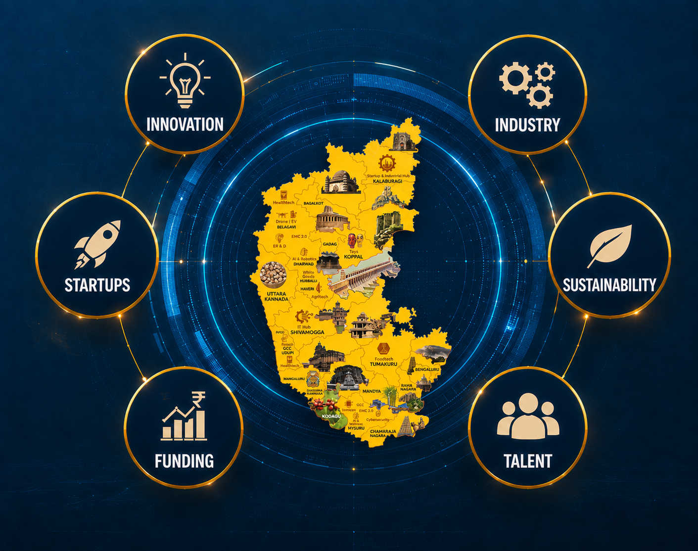 Beyond Bengaluru regions and focus clusters in Karnataka
